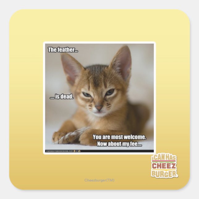 Sticker Carré La plume est morte. (Devant)