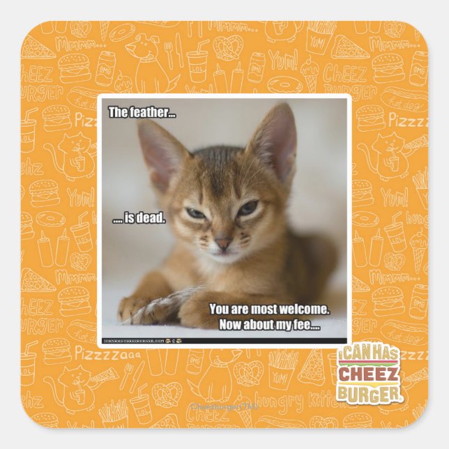 Sticker Carré La plume est morte (Devant)