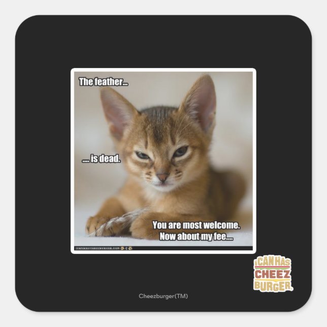 Sticker Carré La plume est morte. (Devant)