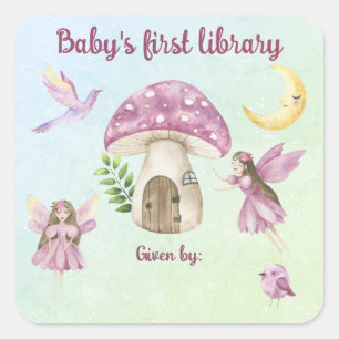 Sticker Carré La première bibliothèque de Little Fairy Baby