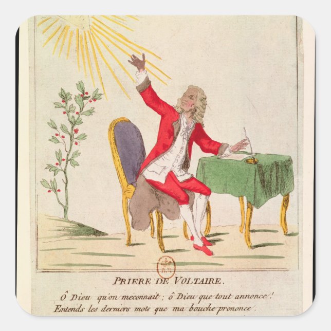 Sticker Carré La prière de Voltaire (Devant)