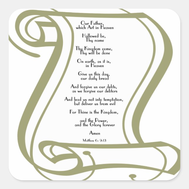 Sticker Carré La prière des seigneurs (Devant)