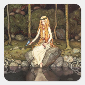 Sticker Carré La Princesse dans la forêt