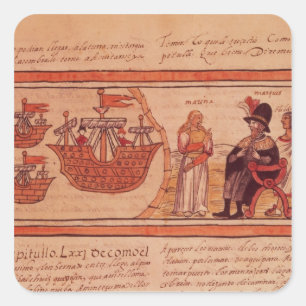 Sticker Carré La princesse indienne Malinche ou dame Marina