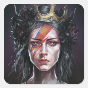 Sticker Carré La princesse rockstar