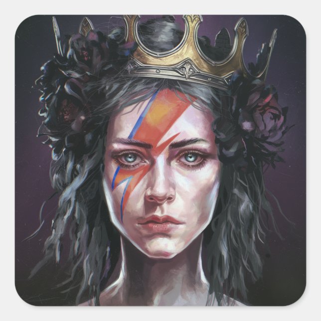 Sticker Carré La princesse rockstar (Devant)
