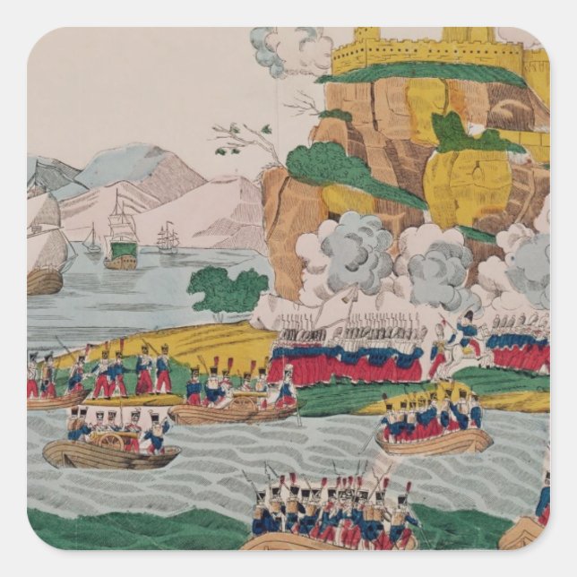 Sticker Carré La prise d'Alger par les Français (Devant)