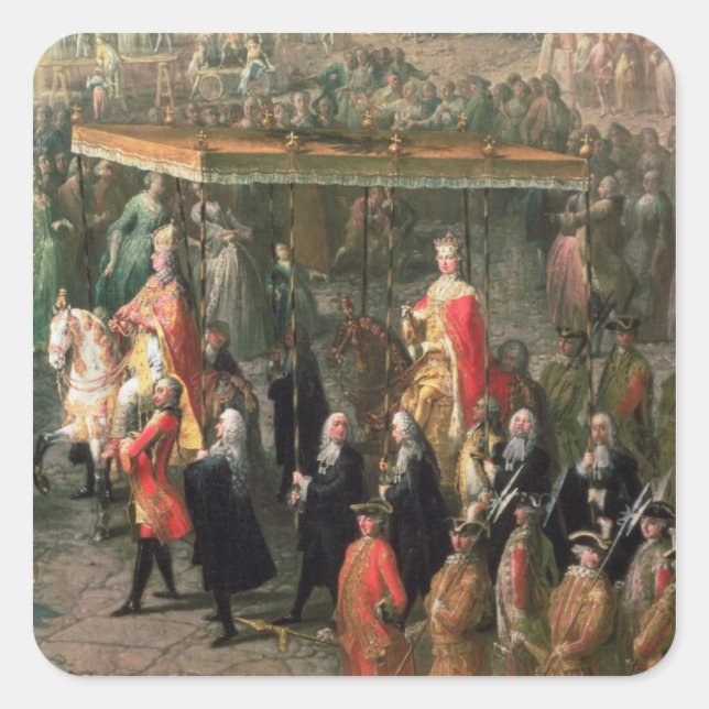 Sticker Carré La procession du couronnement de Joseph II (Devant)
