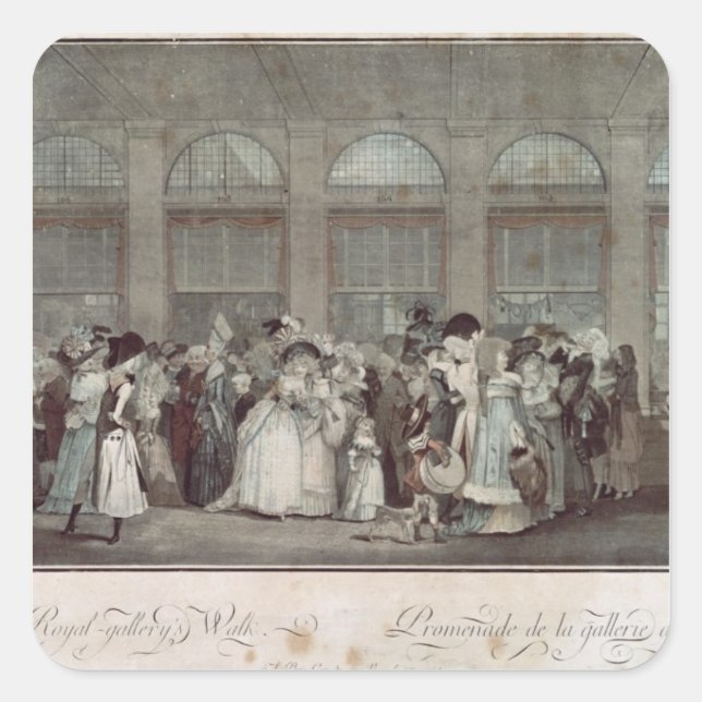 Sticker Carré La promenade de la Galerie du Palais-Royal, 1787 (Devant)