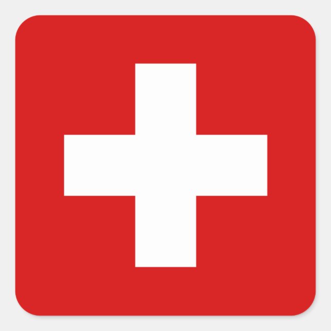 Sticker Carré La qualité du drapeau suisse (Devant)