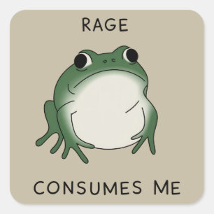 Sticker Carré La rage me consume Mème de l'étang de grenouilles