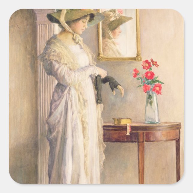 Sticker Carré La réflexion d'un moment, 1909 (Devant)