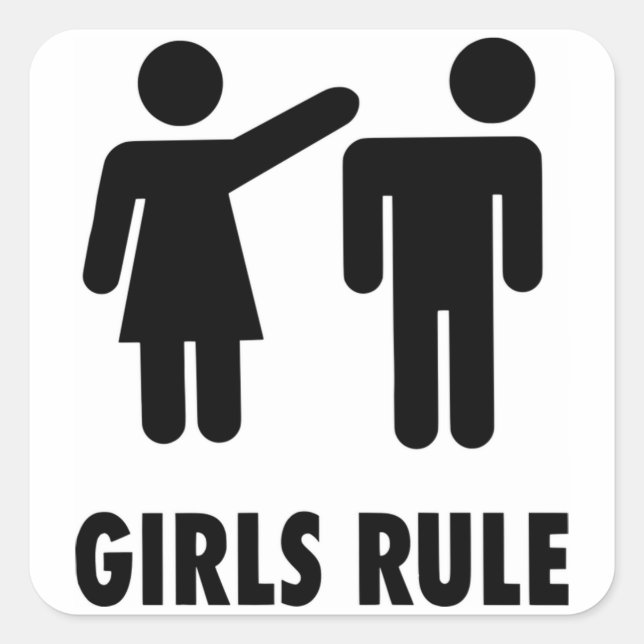 Sticker Carré La règle des filles (Devant)