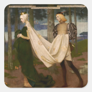 Sticker Carré La Reine et le Page par Marianne Stokes