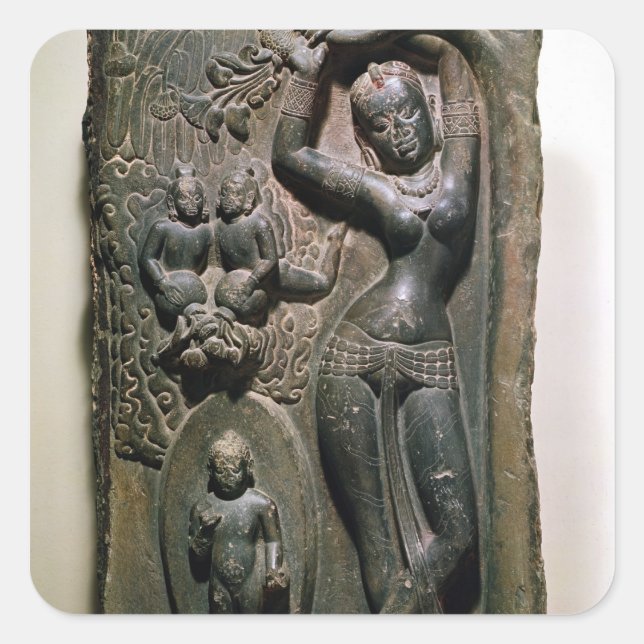 Sticker Carré La reine Maya donnant naissance au futur Bouddha (Devant)