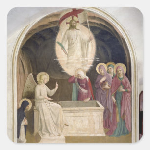 Sticker Carré La Résurrection du Christ et des Pieuses Femmes à