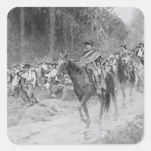 Sticker Carré La retraite de Washington des grandes prairies