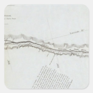 Sticker Carré La route du Missouri vers l'Orégon