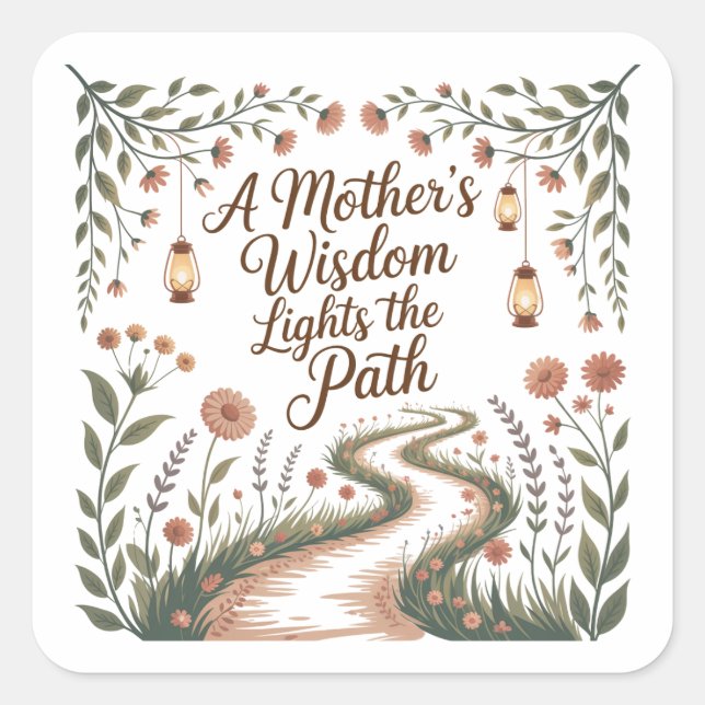 Sticker Carré La sagesse d'une mère éclaire le chemin (Devant)