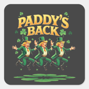 Sticker Carré La Saint-Patrick drôle de retour de Trump Léopard 