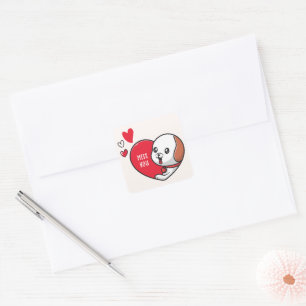 Sticker Carré La Saint-Valentin, Tu me manques