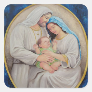 Sticker Carré La Sainte Famille : Portrait de l'Amour Divin