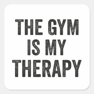 Sticker Carré La Salle De Fitness Est Ma Thérapie Exercice Fitne
