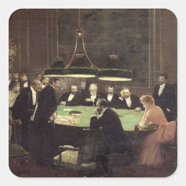 Sticker Carré La salle de jeux au Casino, 1889 (Devant)