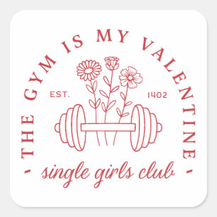 Sticker Carré La salle de sport est mon club de fitness valentin