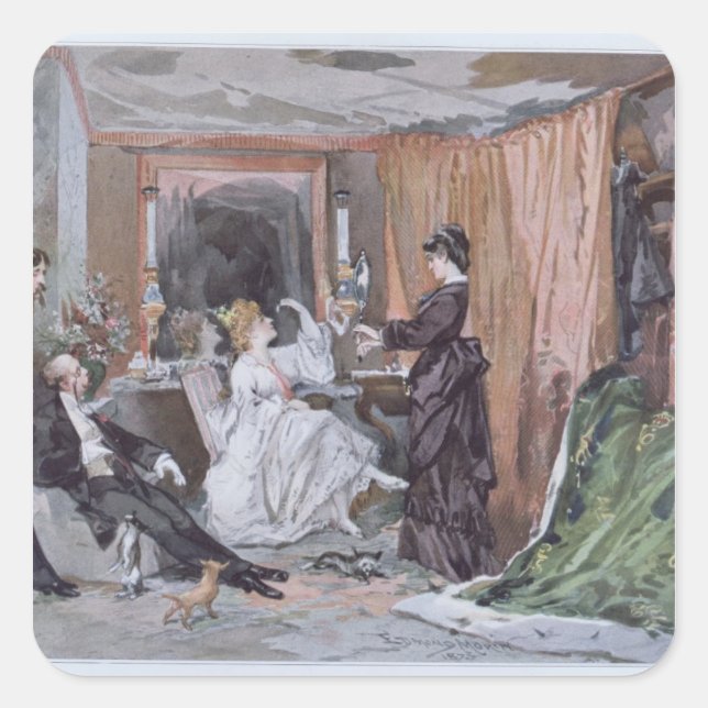 Sticker Carré La salle d'habillage de Hortense Schneider (Devant)