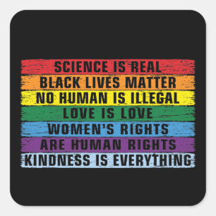 Sticker Carré la science est réelle - black Lives Matt Carré Sti
