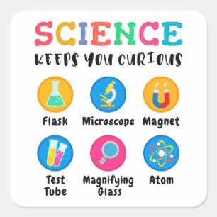 Sticker Carré La science vous garde curieux