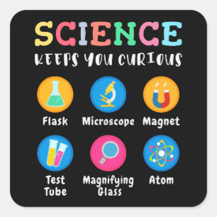 Sticker Carré La science vous garde curieux