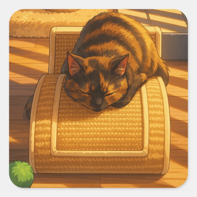 Sticker Carré La sieste ensoleillée de Suki (Devant)