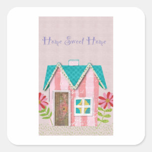 Sticker Carré La Signature Caprice (Rose et sarcelle)