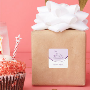 Sticker Carré La sirène de Pilates pose sur le réformateur   Cou