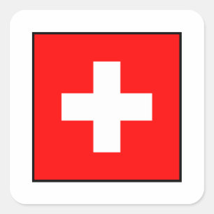 Sticker Carré La Suisse - drapeau suisse