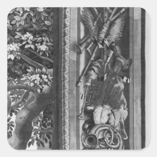 Sticker Carré La tapisserie des Saisons, frontière, usine de Gob