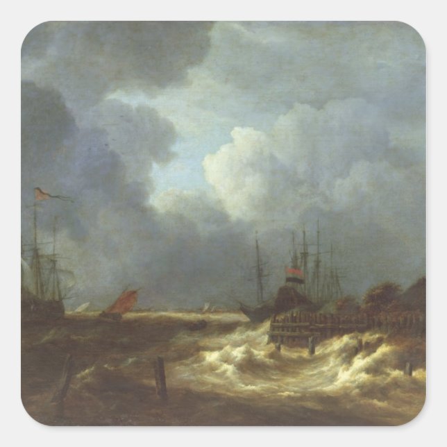 Sticker Carré La tempête (Devant)