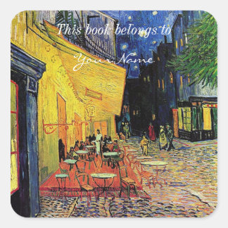 Sticker Carré la terrasse du café sur la place du forum, Arles..