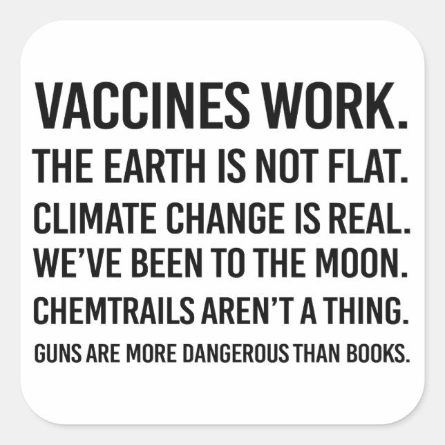 Sticker Carré La terre n'est pas plate et le changement climatiq (Devant)