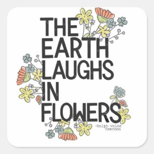 Sticker Carré La Terre rit de fleurs