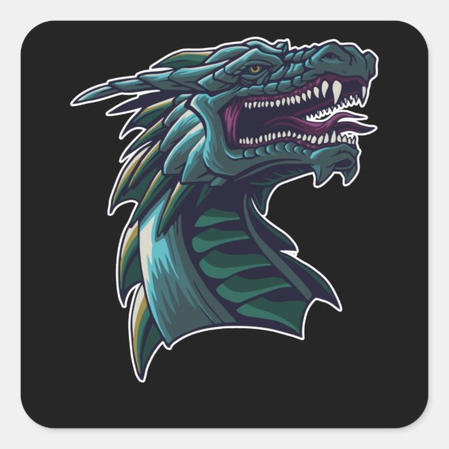 Sticker Carré La Tête du Dragon (Devant)