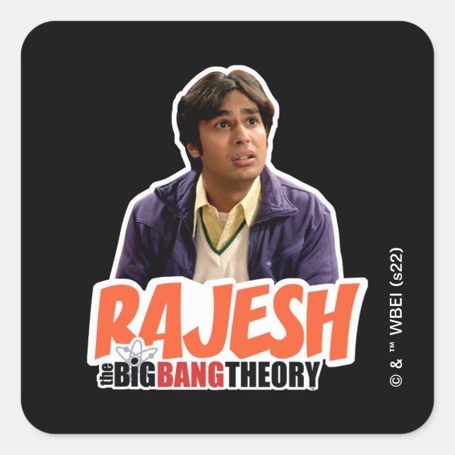 Sticker Carré La théorie du Big Bang | Rajesh (Devant)