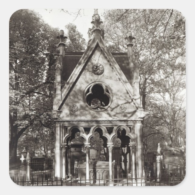 Sticker Carré La tombe d'Abelard et d'Heloise, construite en 181 (Devant)