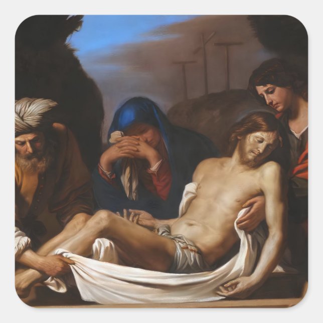 Sticker Carré La tombe de Guercino Art religieux (Devant)