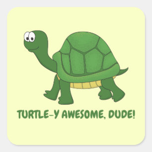 Sticker Carré La Tortue-Y, Super !Tortue