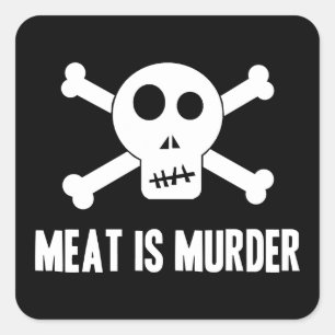 Sticker Carré La viande est un meurtre