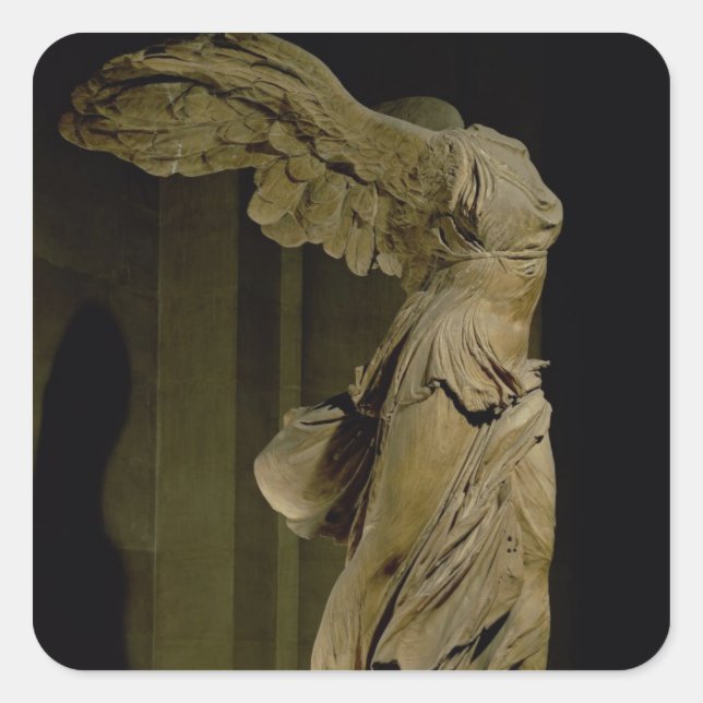 Sticker Carré La Victoire de Samothrace (marbre marial) (voir au (Devant)