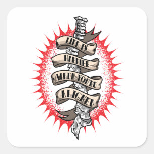 Sticker Carré La vie chiropraticienne est plus heureuse Quand vo